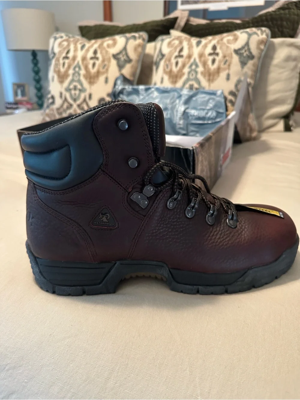 Rocky Men's Burgundy Steel Toe Leather Work Boots